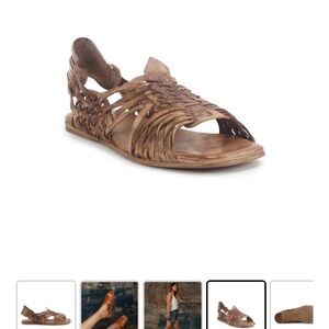 Bed Stu Lauren Tan Woven Sandals